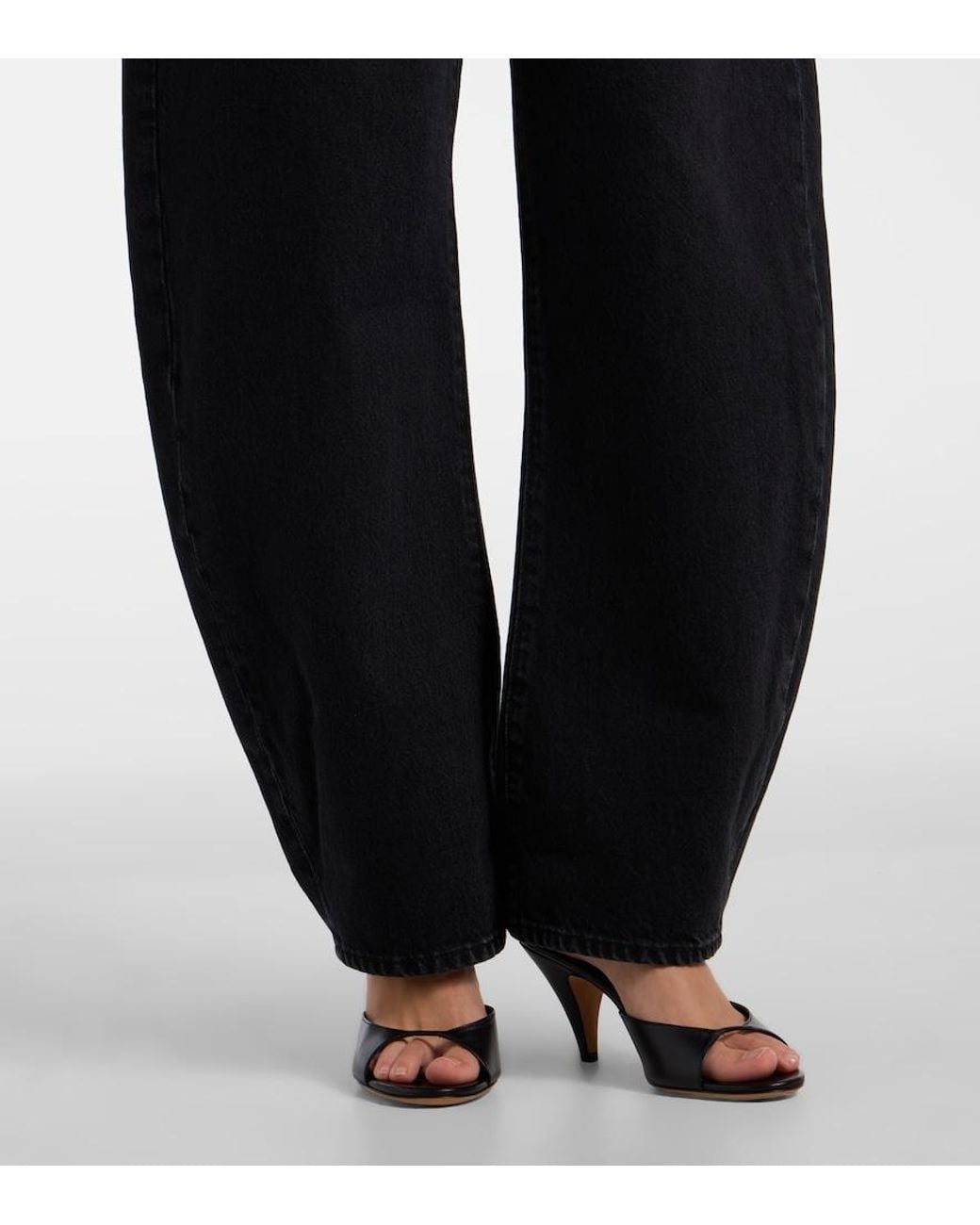 FRAME Blue The Bubble Barrel-Leg Jeans
