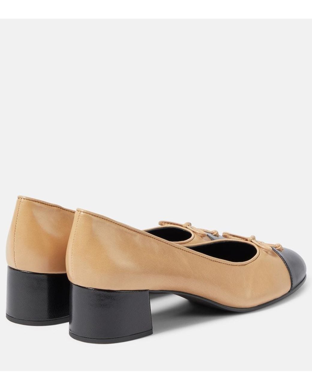 Tory Burch Brown Bow-Detail Leather Pumps