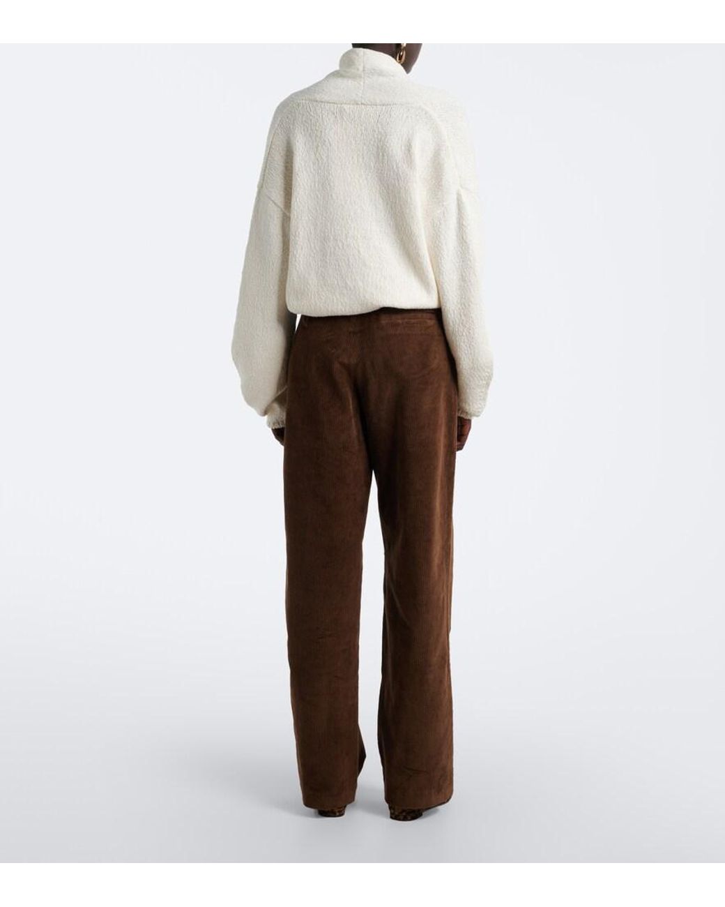 AYA MUSE Brown Aven Cotton-Blend Corduroy Wide-Leg Pants
