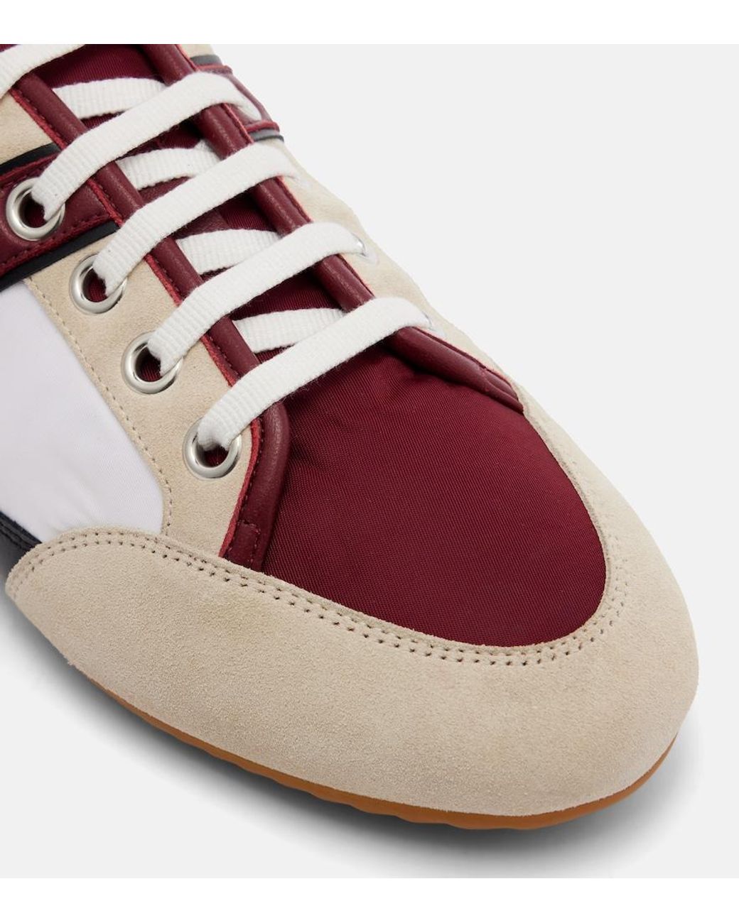 Givenchy Brown Slim Suede-Trimmed Sneakers