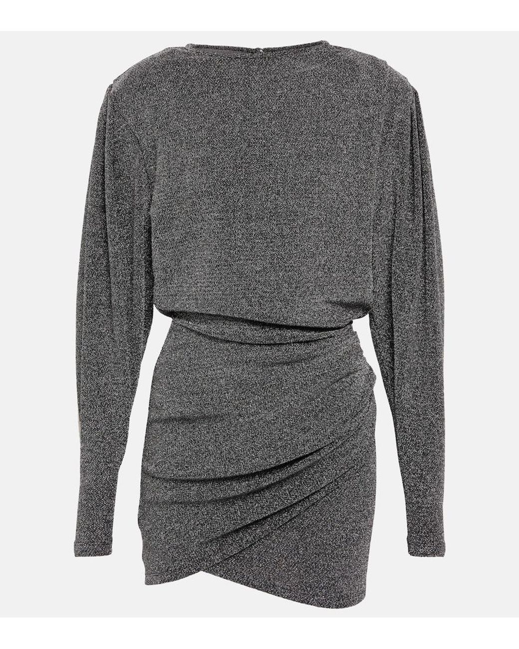 Isabel Marant Gray Benedicte Metallic Knit Minidress