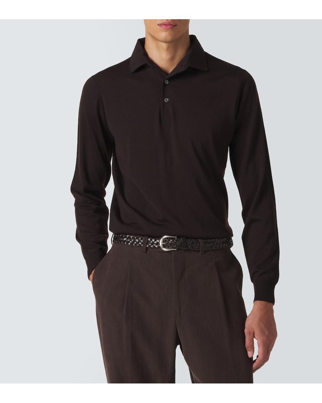 Pullover Polo di Lardini in Black da Uomo