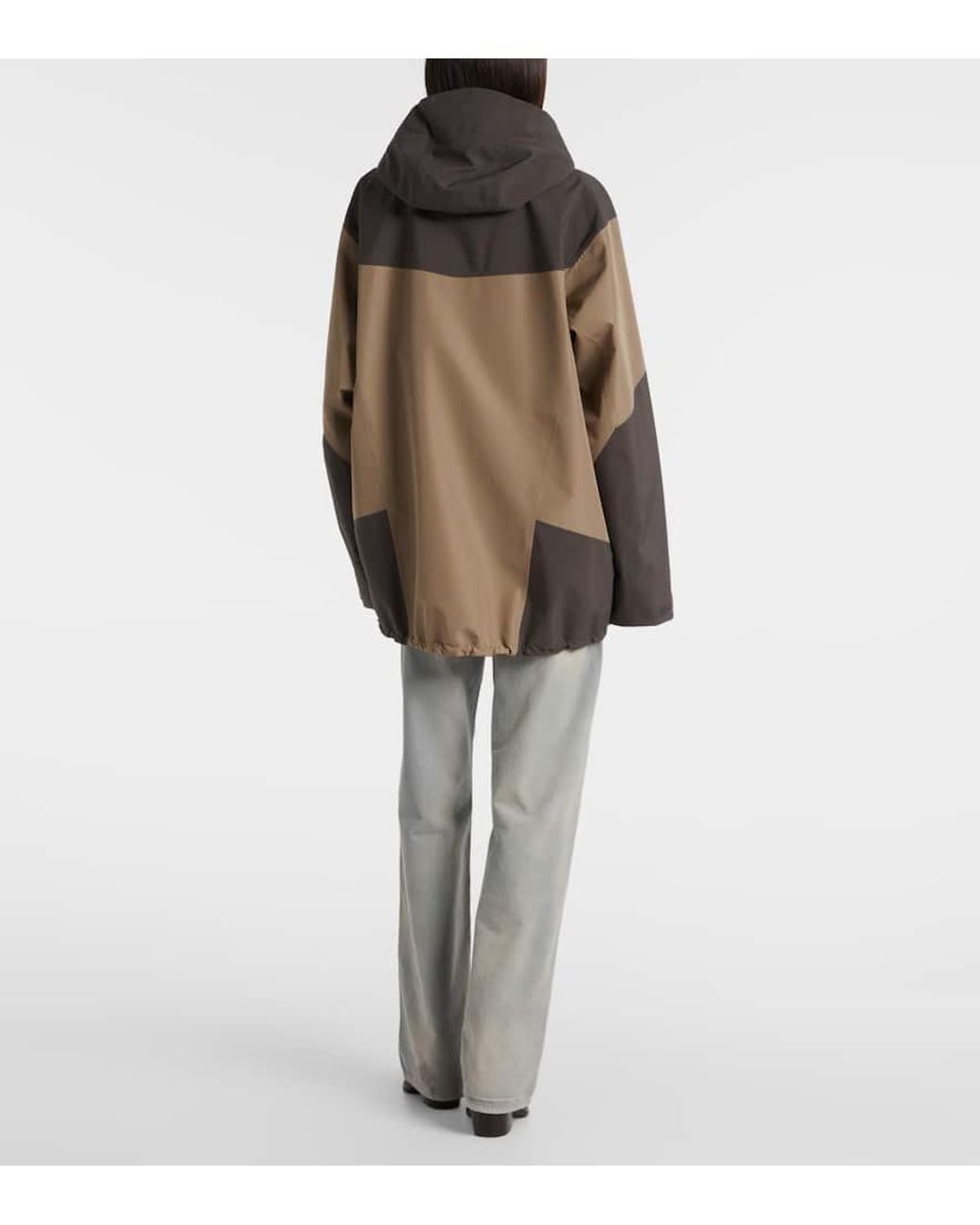 Prada Brown Colorblocked Oversized Jacket