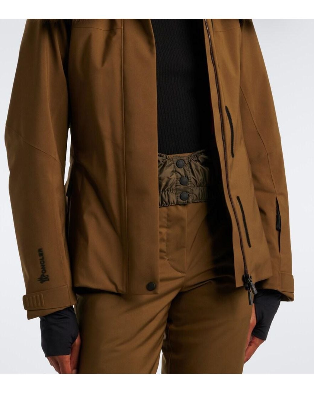 Moncler Brown Vizelles Belted Ski Jacket