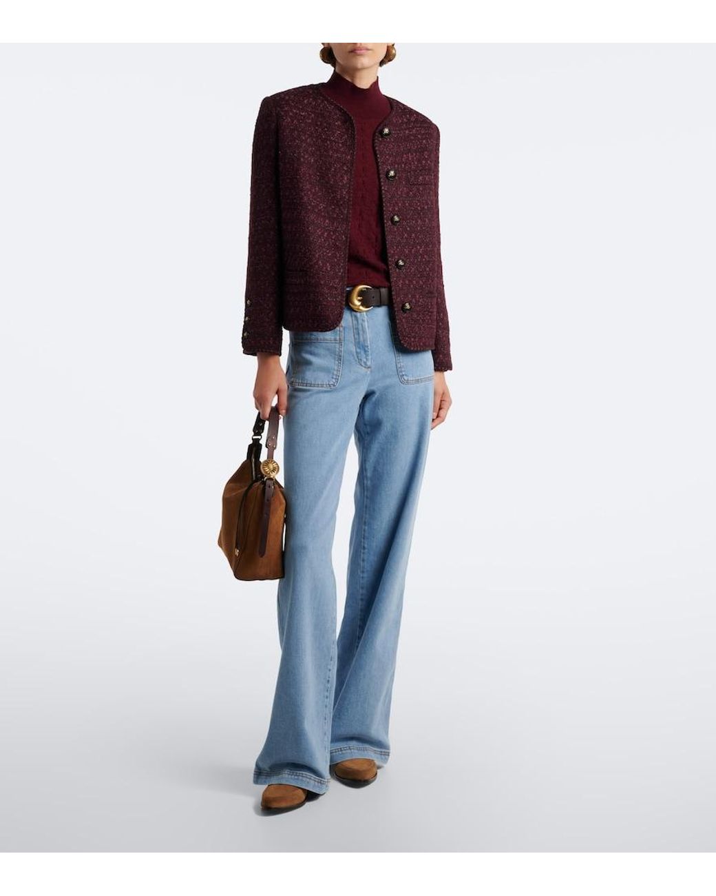 Etro Brown Medium Suede Shoulder Bag