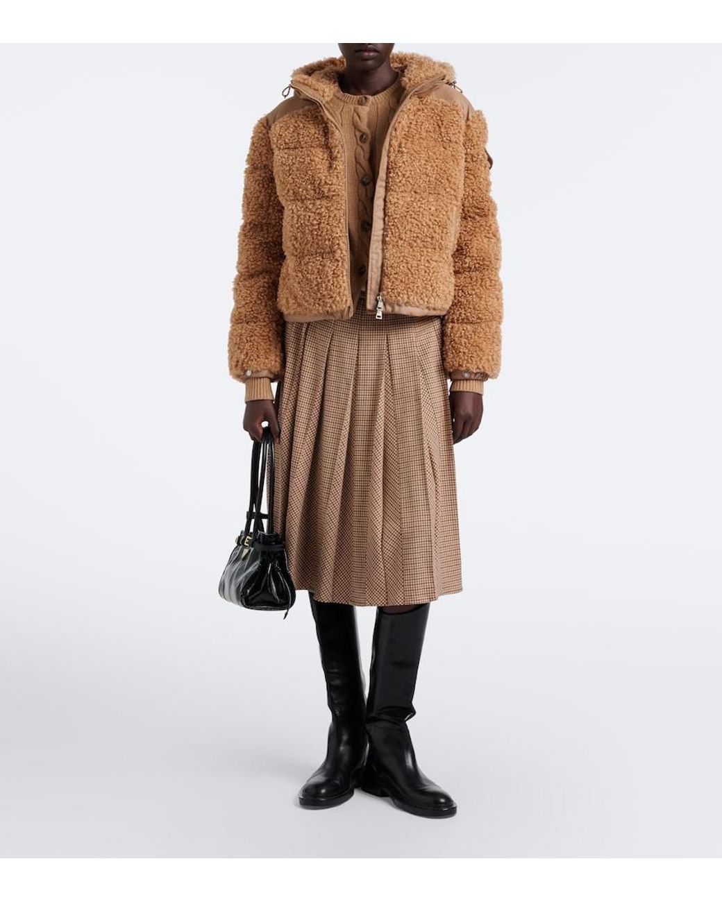 Moncler Brown Alpestre Teddy Down Jacket