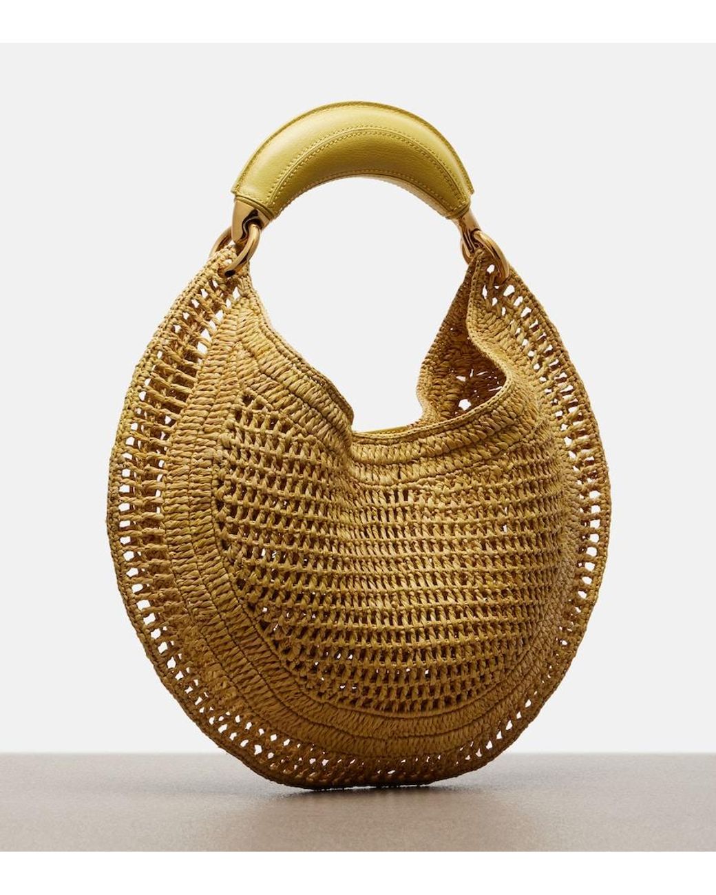 Chloé Metallic Summer Banana Raffia Shoulder Bag