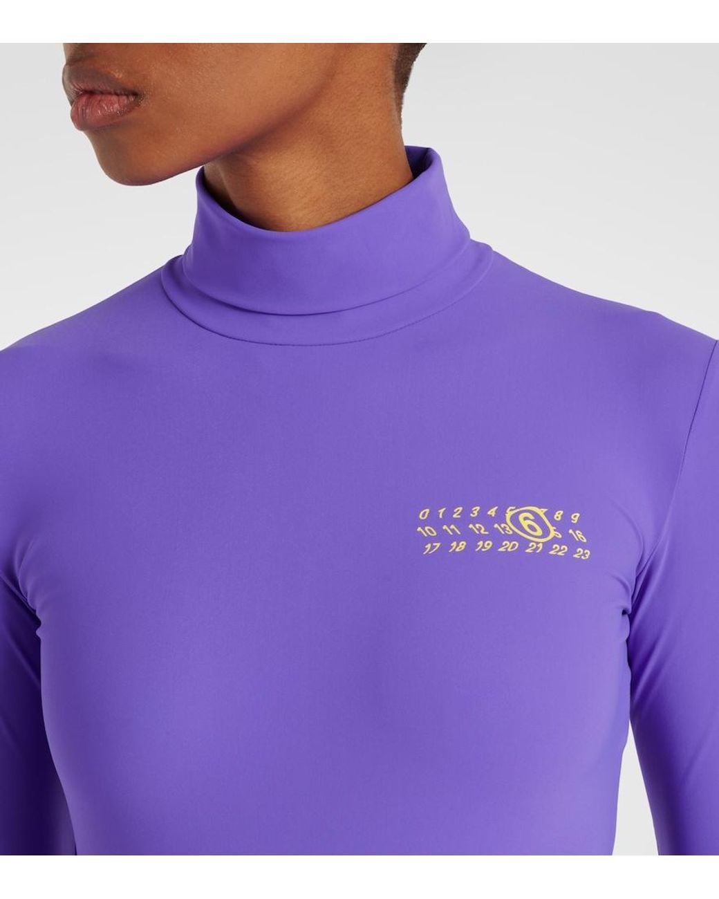 MM6 by Maison Margiela Blue Logo Jersey Bodysuit