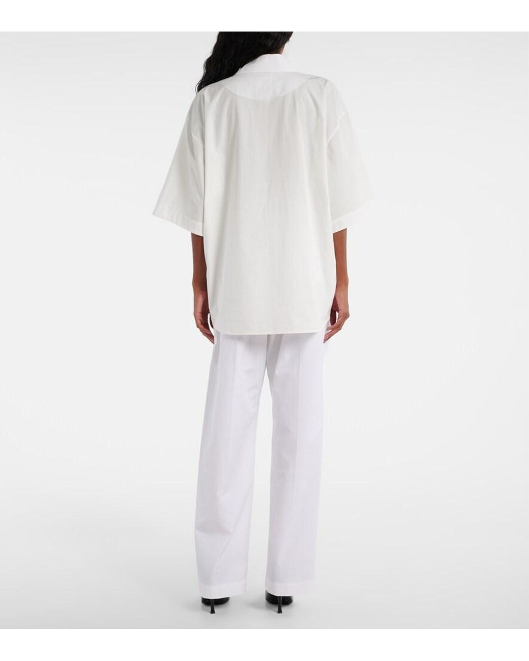 Khaite White Owen Cotton Poplin Shirt