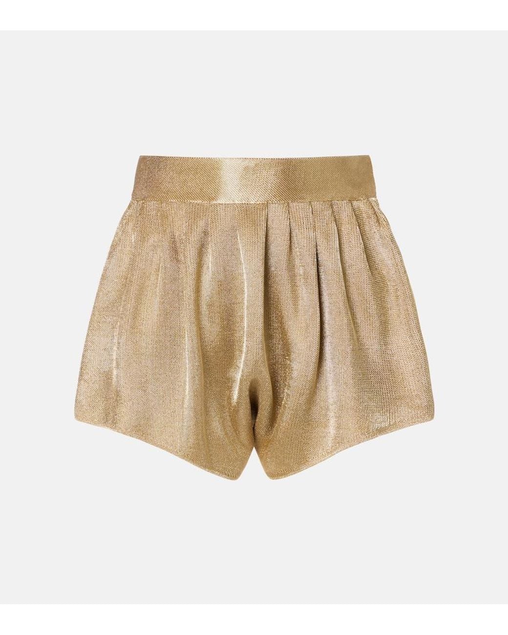 Alaïa Natural High-Rise Mesh Shorts