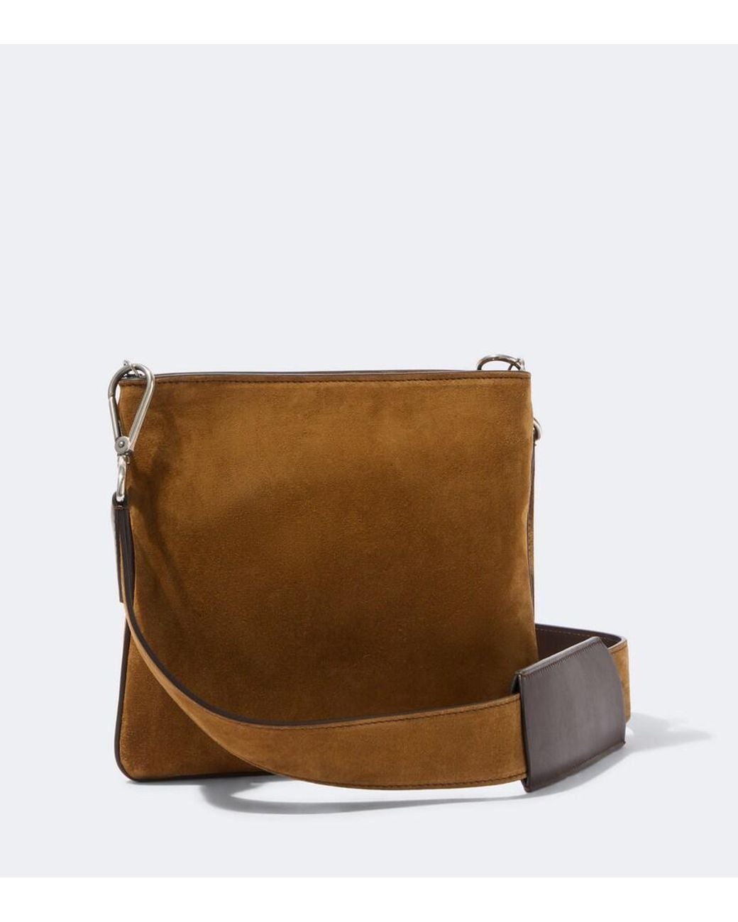 Metier Brown Slide Suede Messenger Bag for men