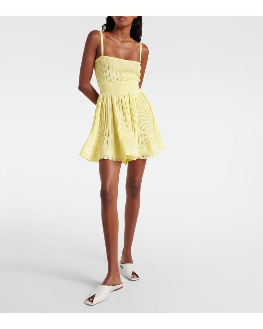 Alaïa White Leather A-Cut