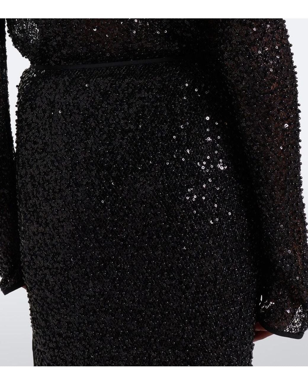 Sir Black Cassia Sequined Midi Skirt