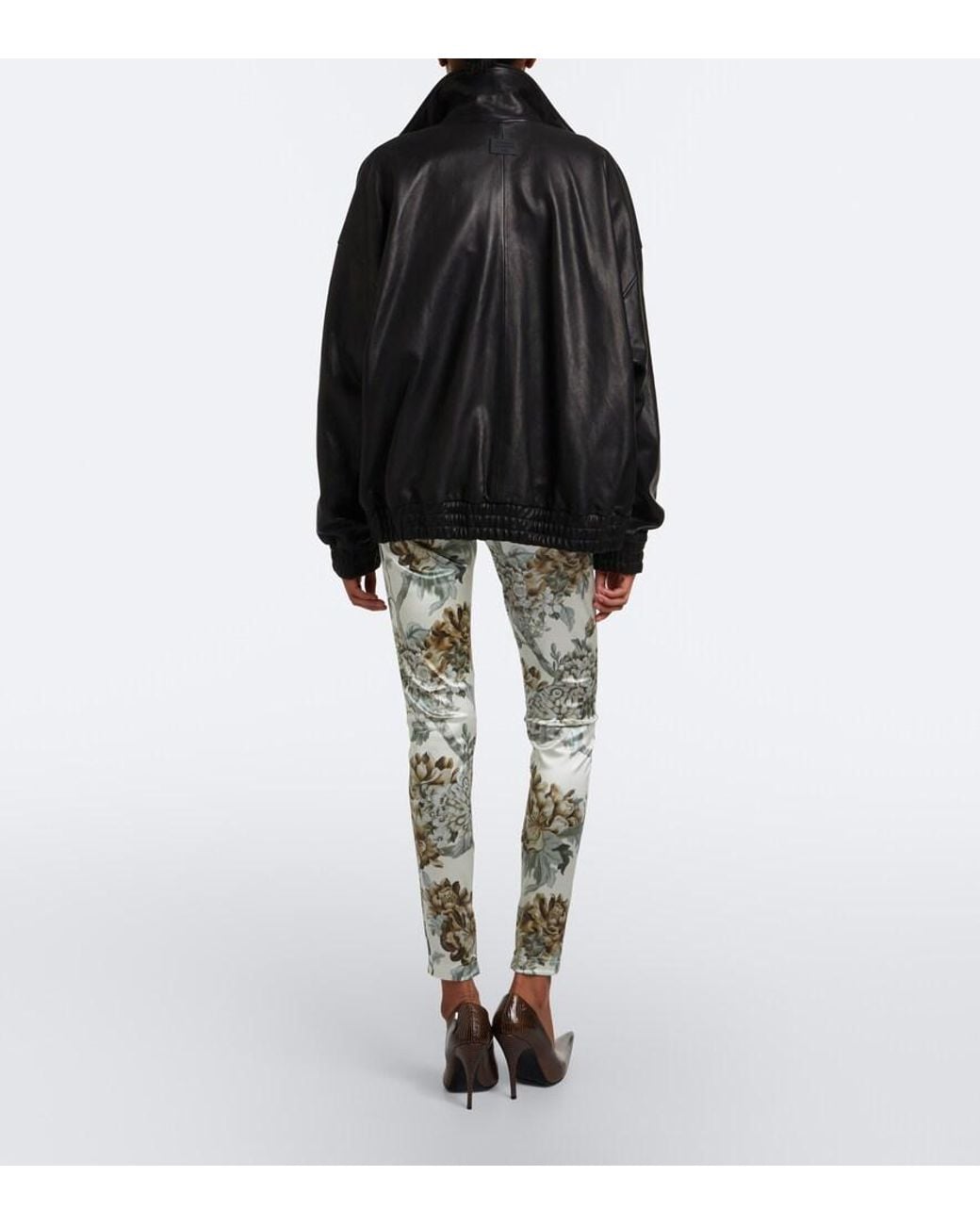 Acne Metallic Floral Jersey Skinny Pants