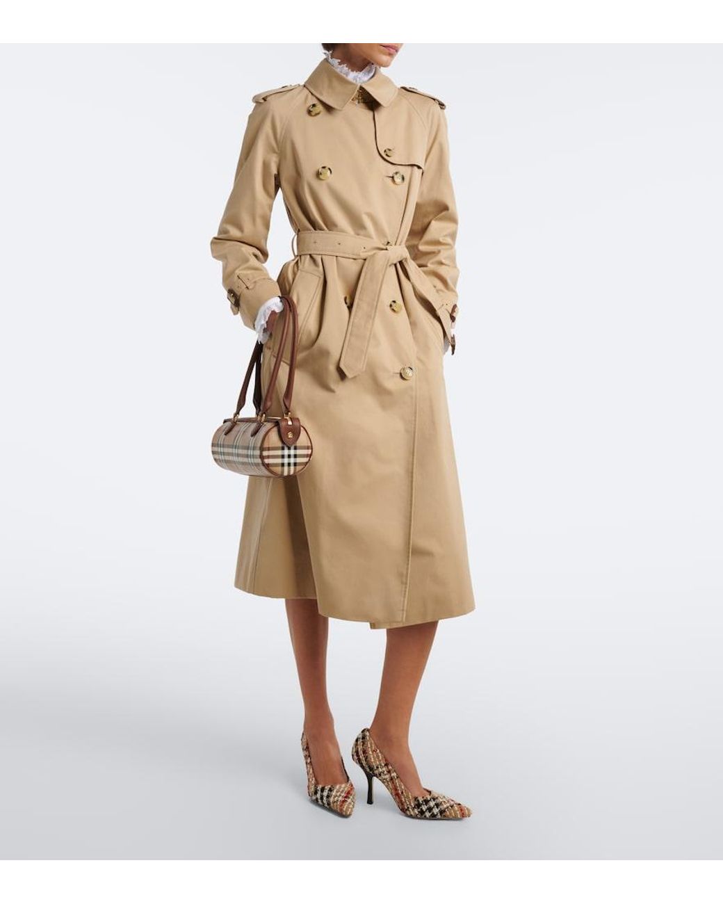 Burberry Brown Check Boucle Pumps
