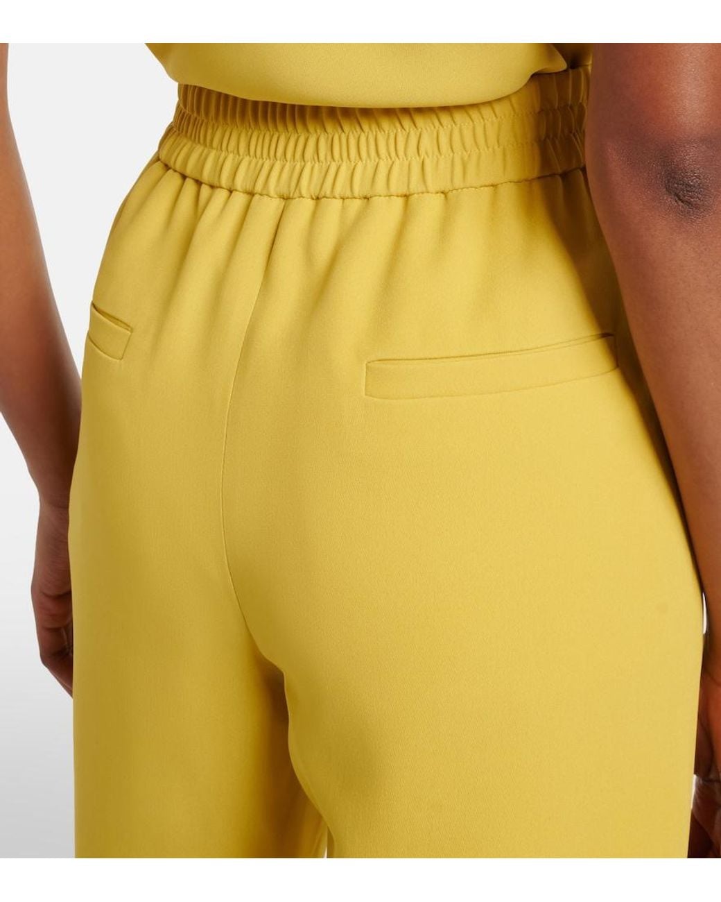 Valentino Garavani Yellow Silk Wide-Leg Pants