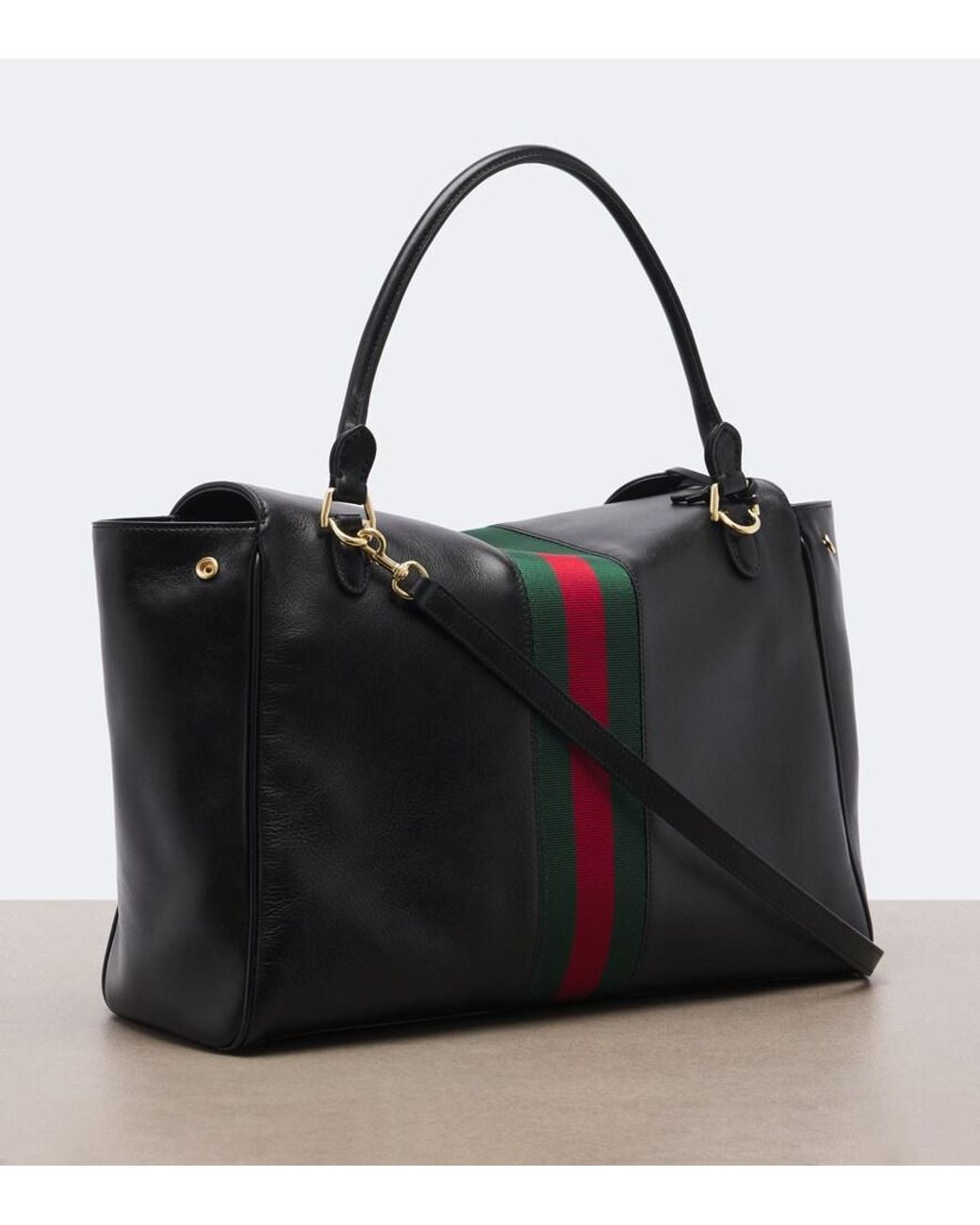 Gucci Black Paparazzo Large Leather Shoulder Bag