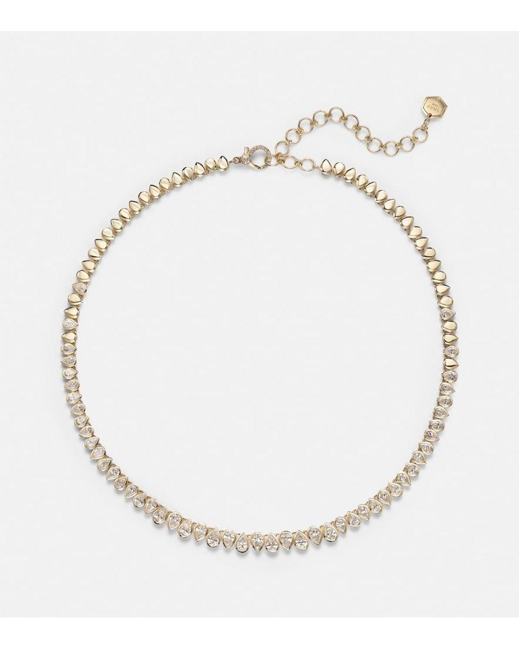 SHAY Metallic 18Kt Tennis Necklace With Diamonds
