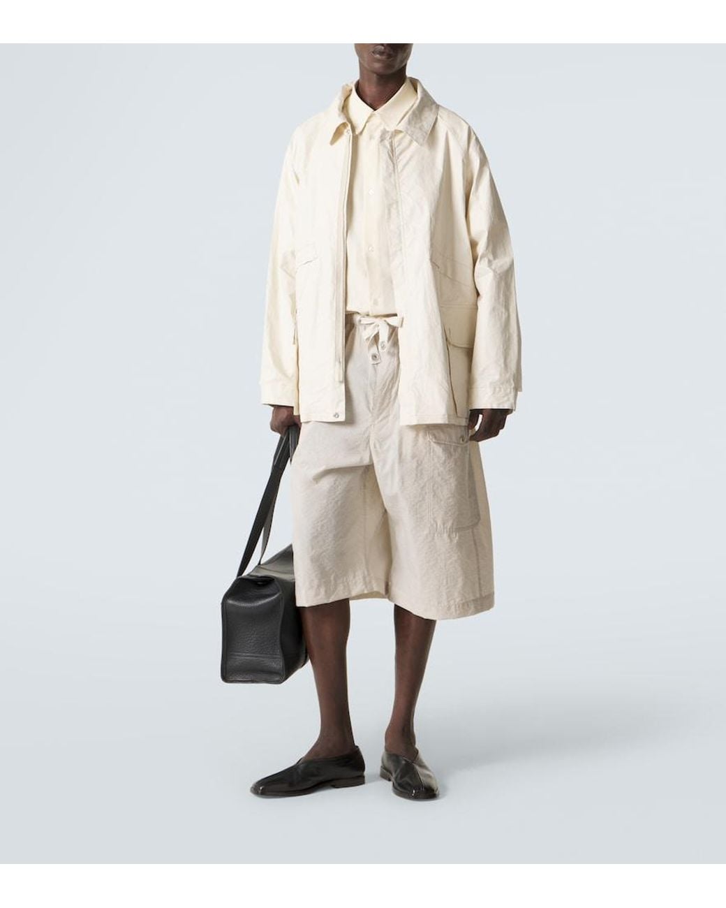 Lemaire Natural Cotton-Blend Bermuda Shorts for men
