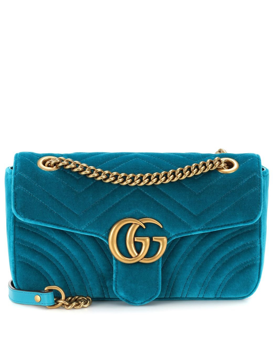 Bolso GG Marmont Small de terciopelo Gucci de color Azul | Lyst