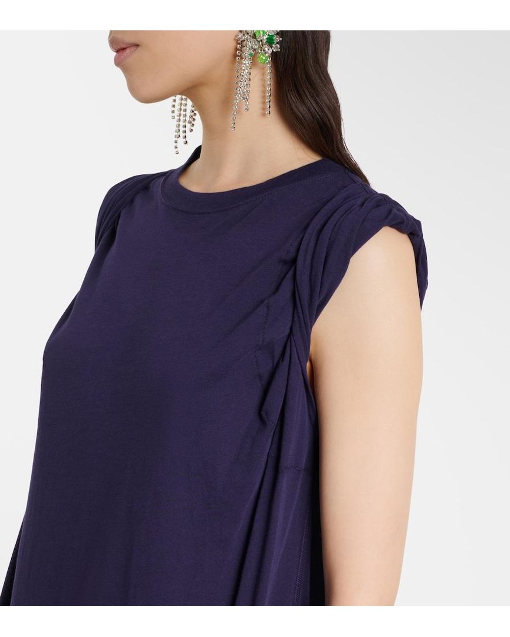 Dries Van Noten Blue Cotton Midi Dress