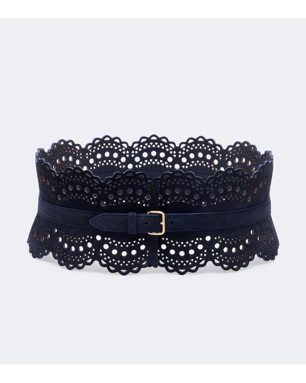 Alaïa Blue Leather Corset Belt