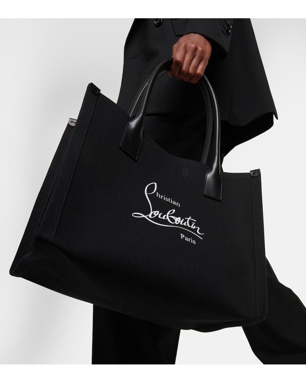 Christian Louboutin Black Nastroloubi Large Canvas Tote Bag