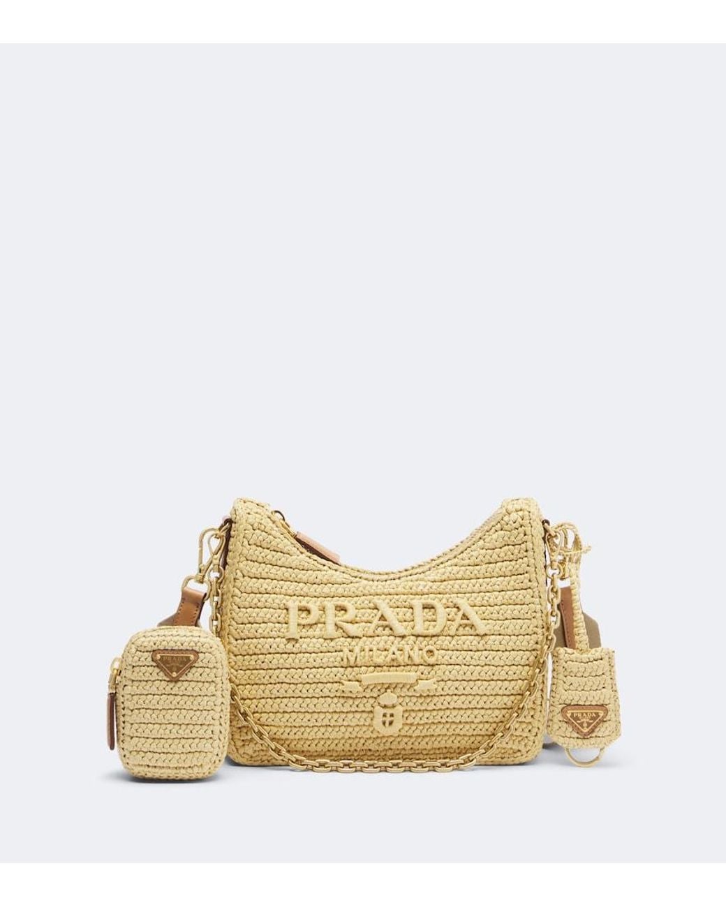 Prada Natural Re-Edition 2005 Mini Raffia-Effect Shoulder Bag