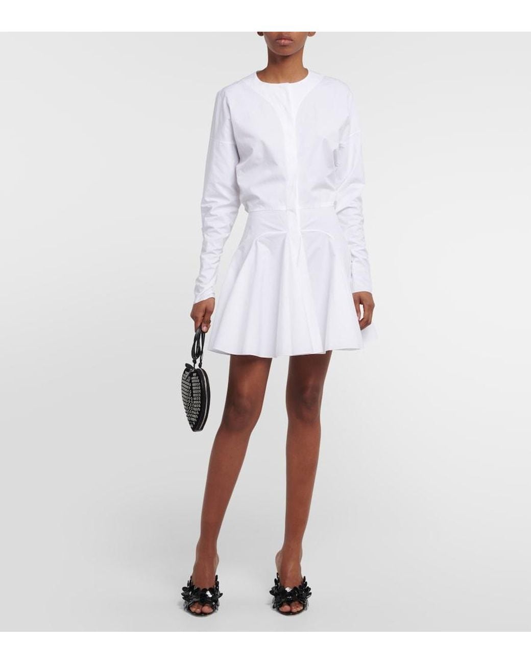 Alaïa White Cotton Poplin Minidress