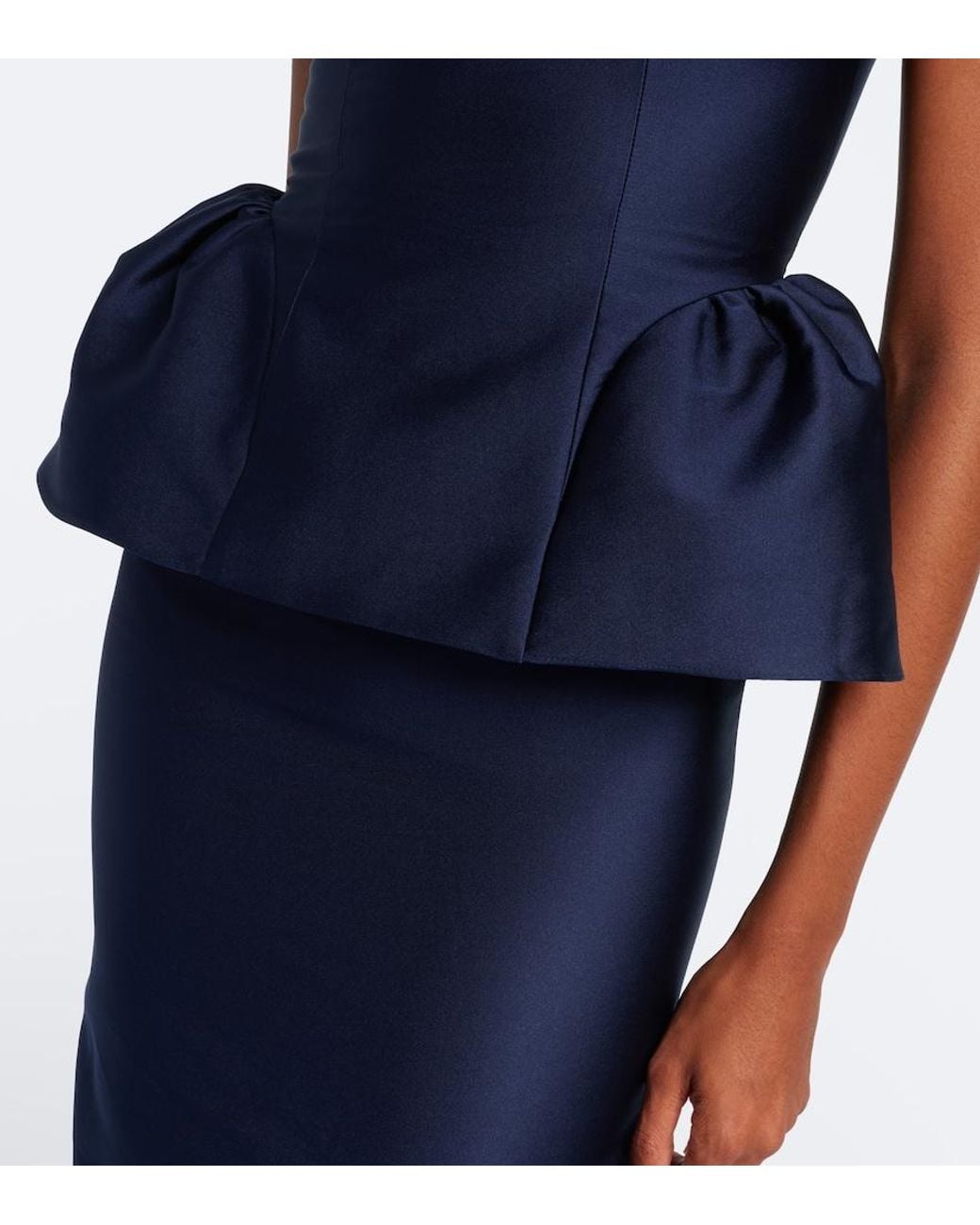 Roland Mouret Blue Peplum Taffeta Cocktail Dress
