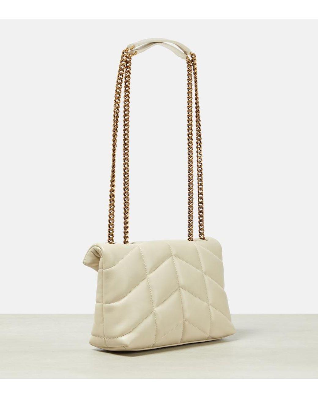 Saint Laurent White Puffer Toy Leather Shoulder Bag