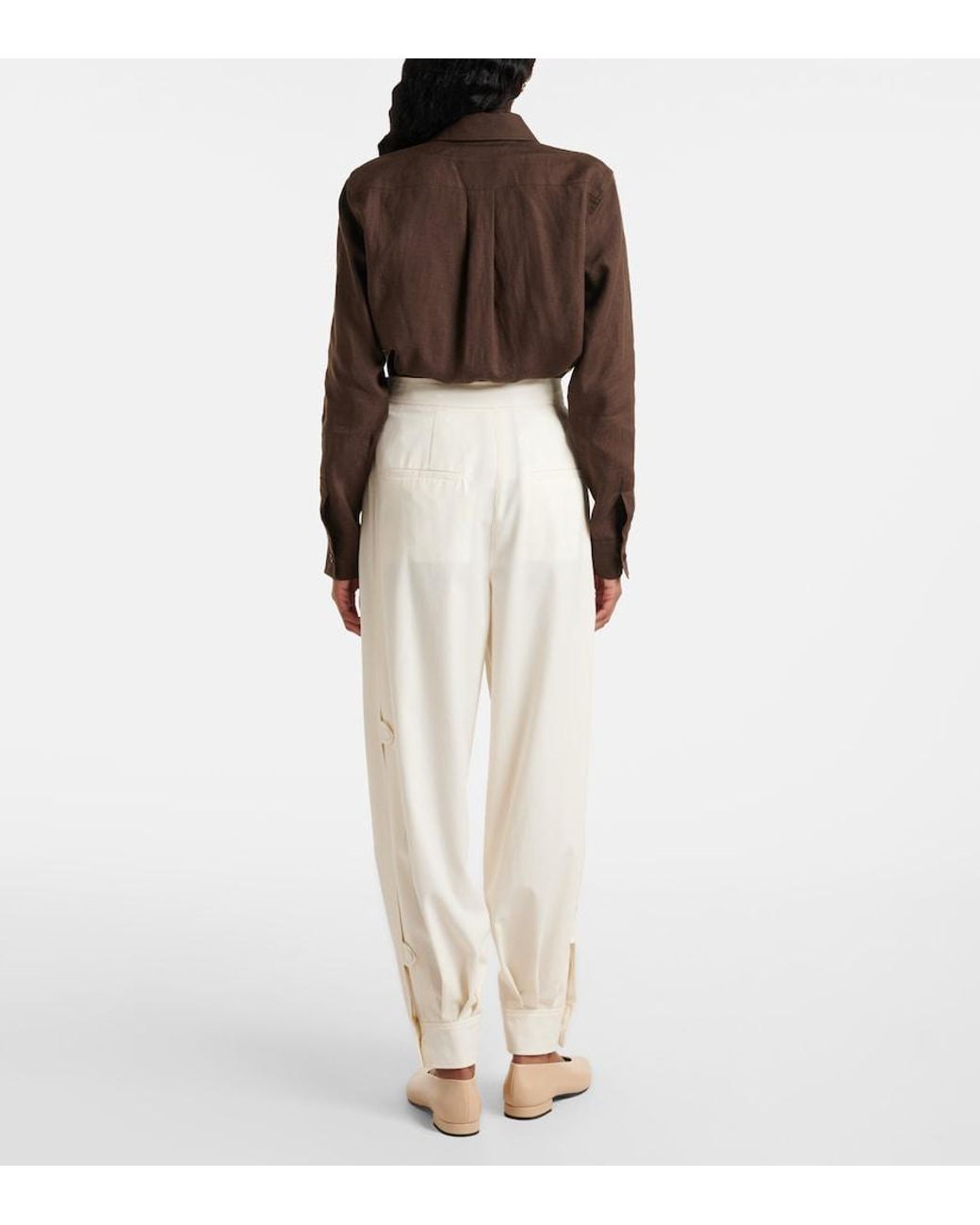 Max Mara White Coccole Cotton Pants