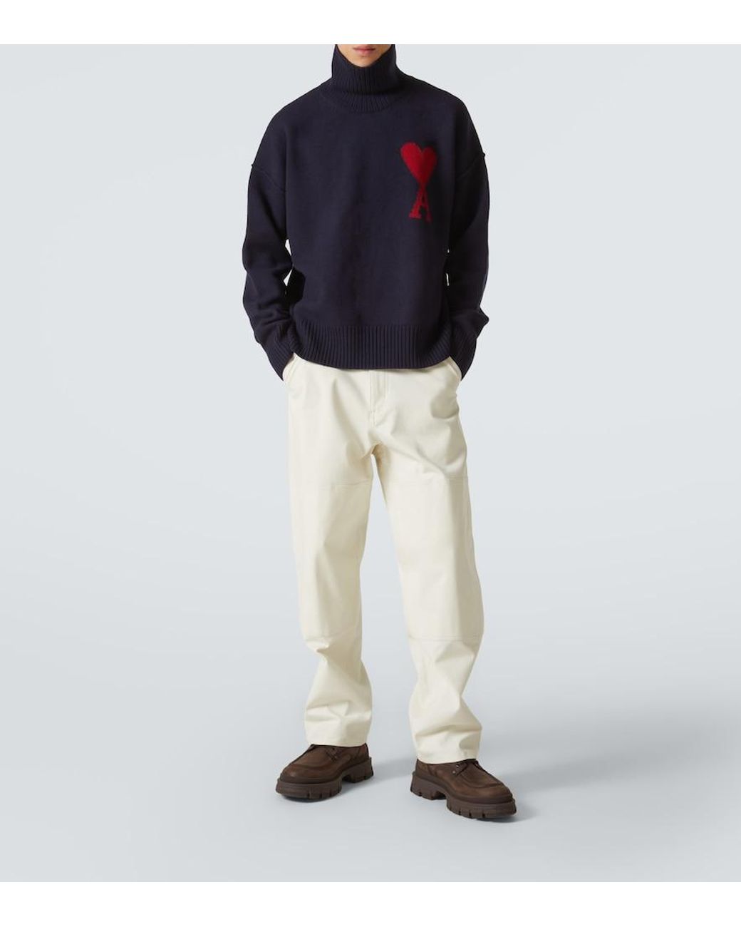 AMI Blue De Caur Turtleneck Sweater for men