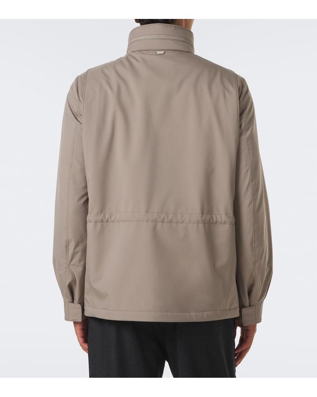 Agnona Brown Technical Field Jacket for men