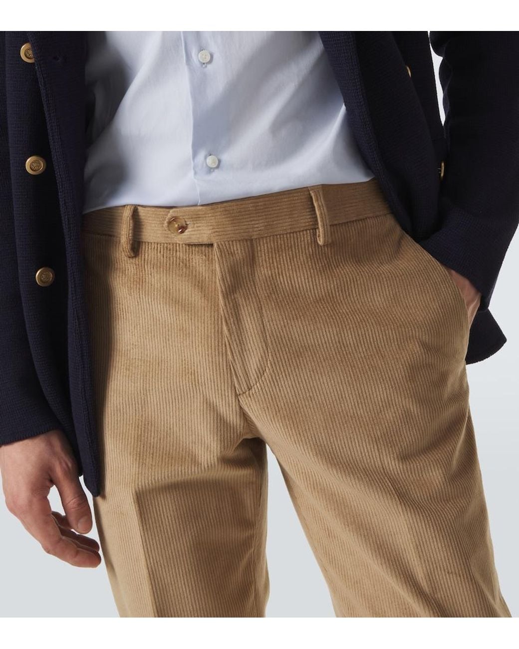 Lardini Natural Cotton Corduroy Slim Pants for men