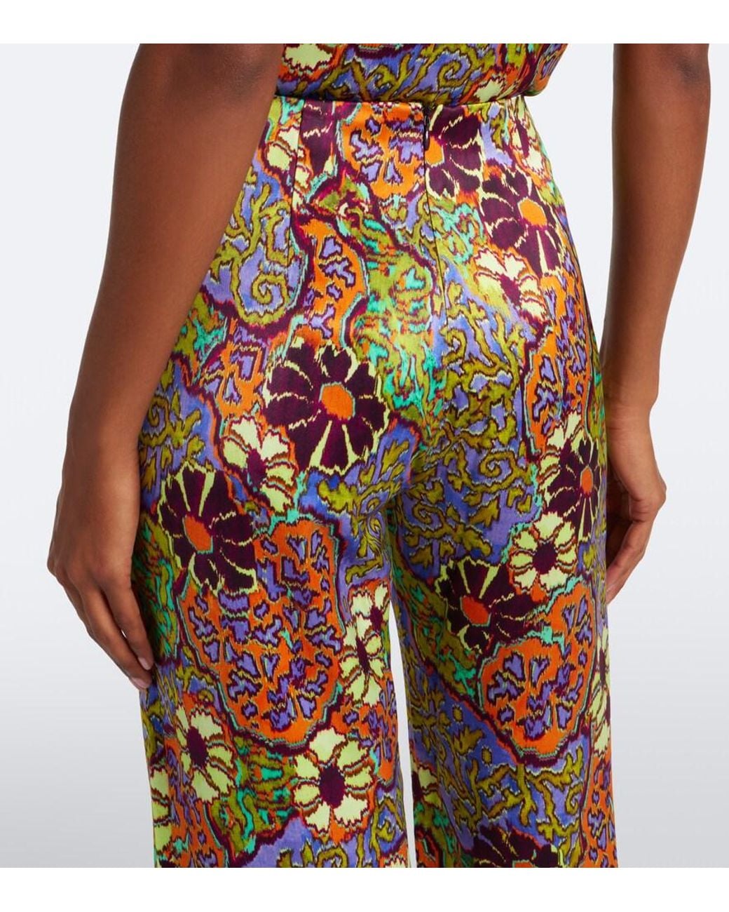 ALÉMAIS Red Joanna Fringed Printed Wide-Leg Pants
