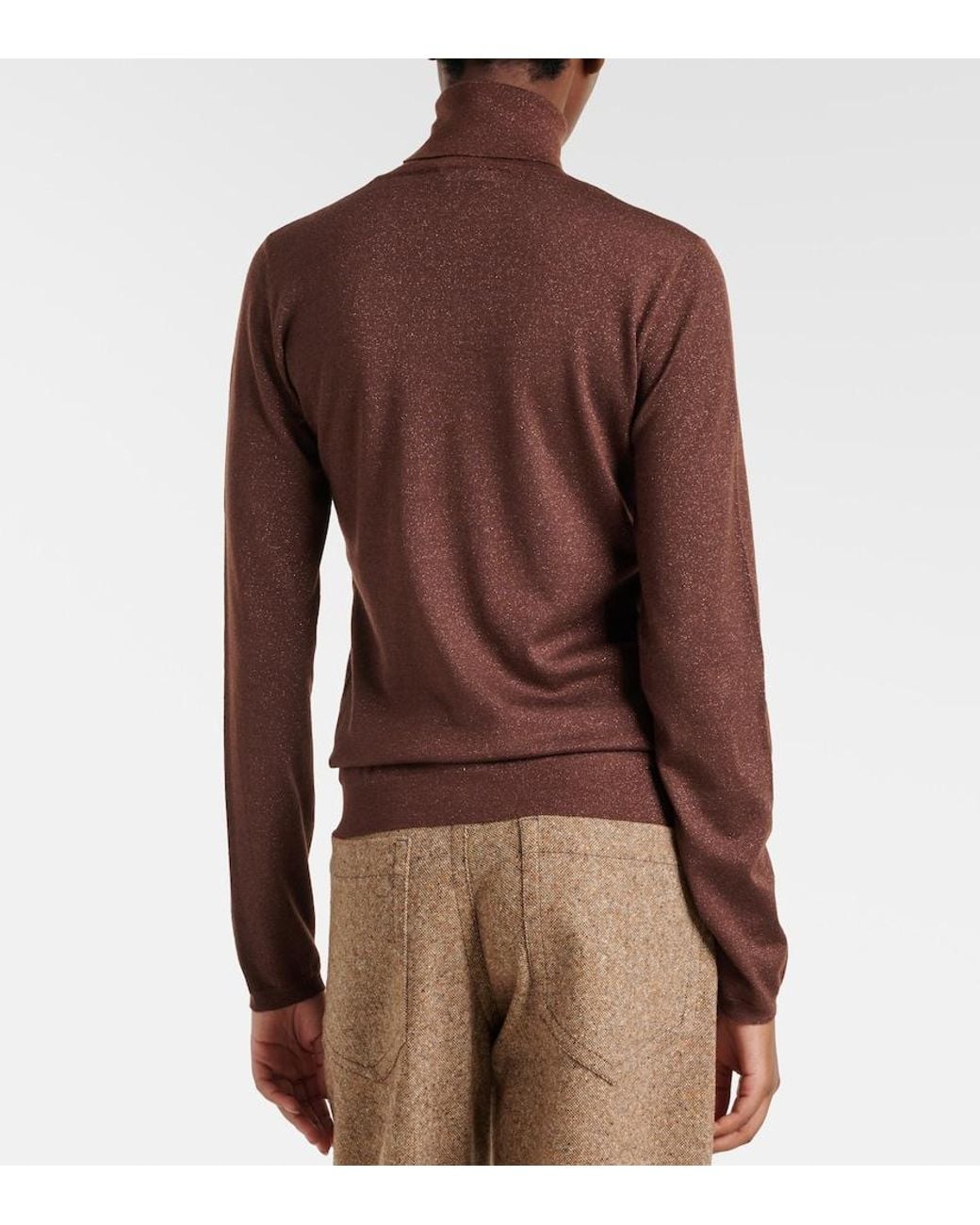 Brunello Cucinelli Brown Cashmere And Silk-Blend Turtleneck Sweater