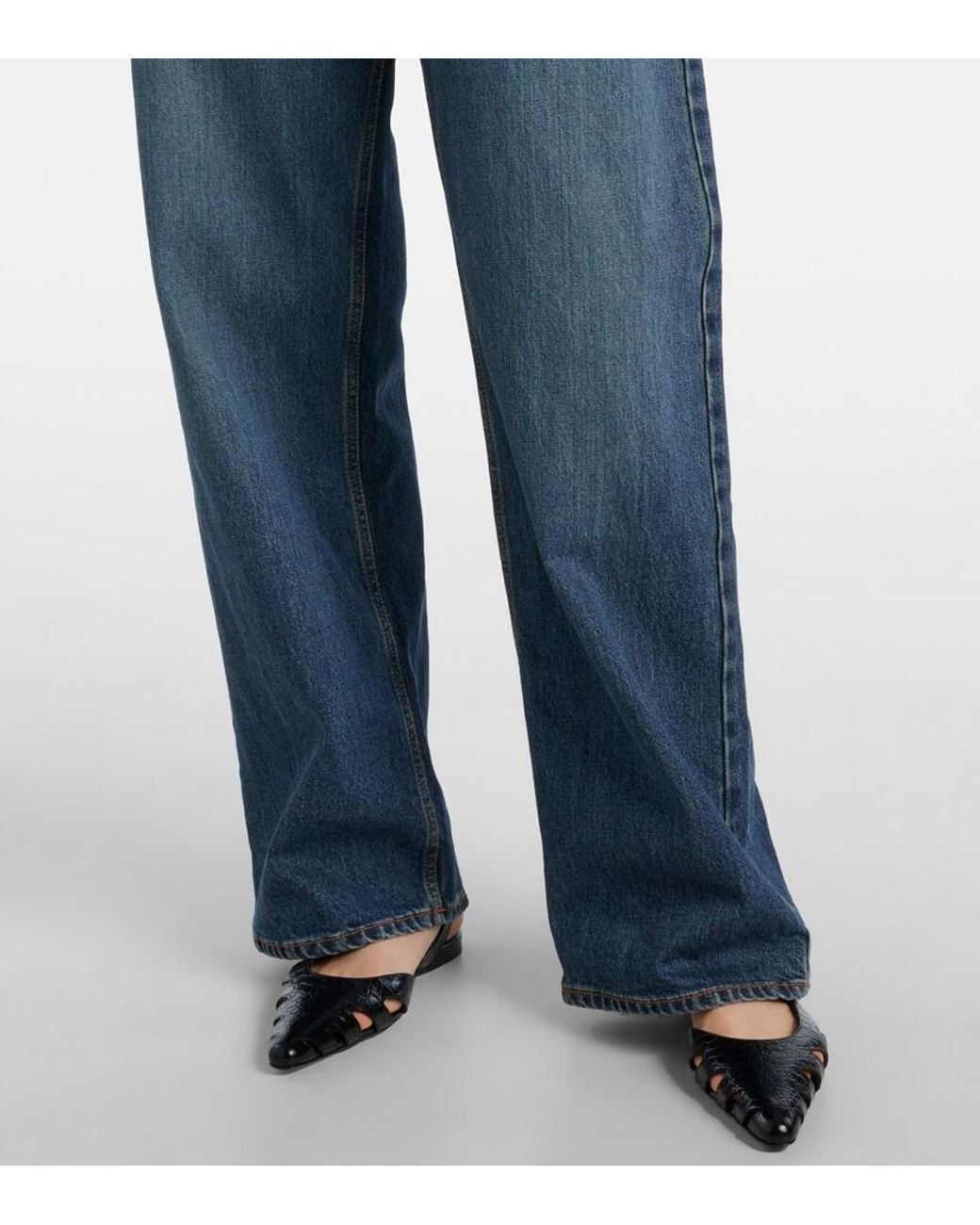 Alaïa Blue Low-Rise Straight Jeans