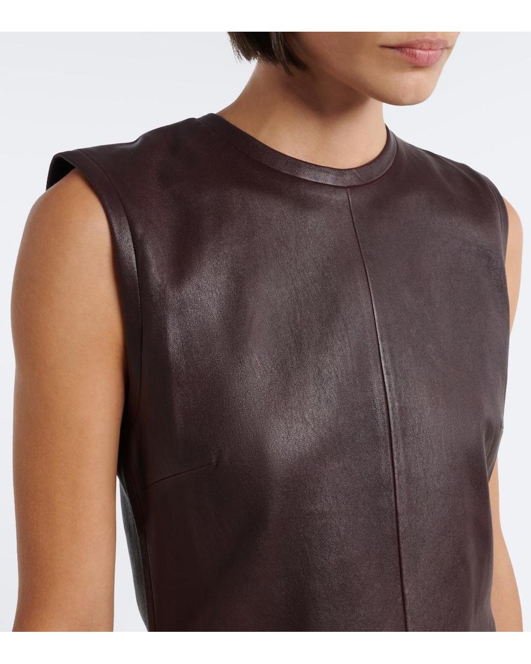Stouls Brown Dollie Leather Minidress