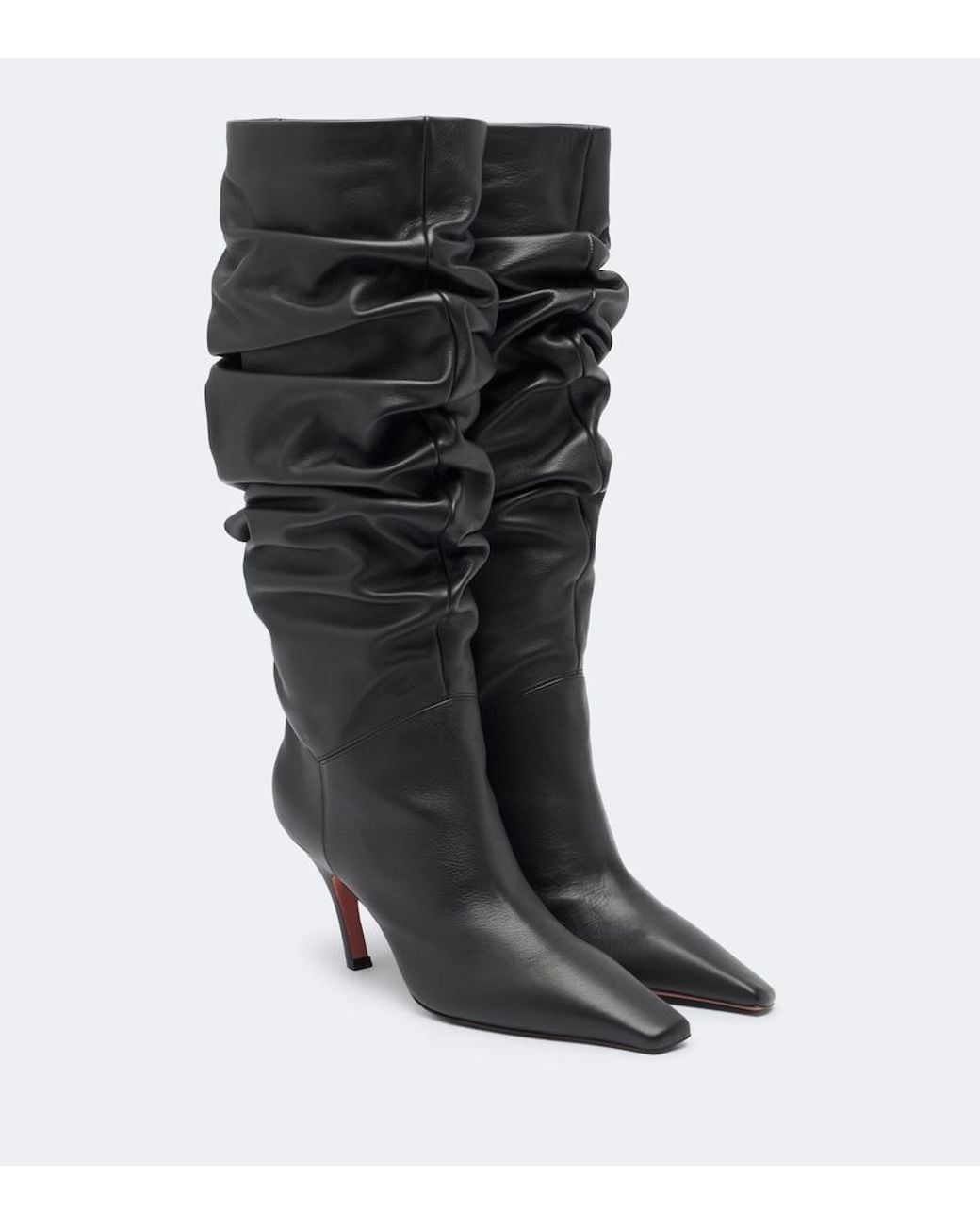 AMINA MUADDI Black Jamie Leather Knee-High Boots