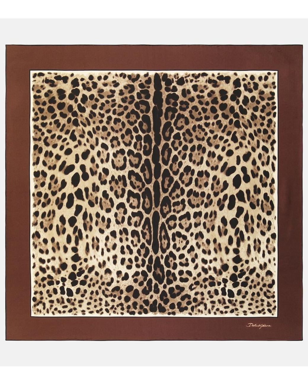 Dolce & Gabbana Black Leopard-Print Silk Scarf