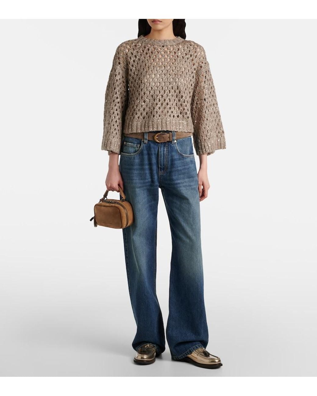 Brunello Cucinelli Blue Low-Rise Straight Jeans