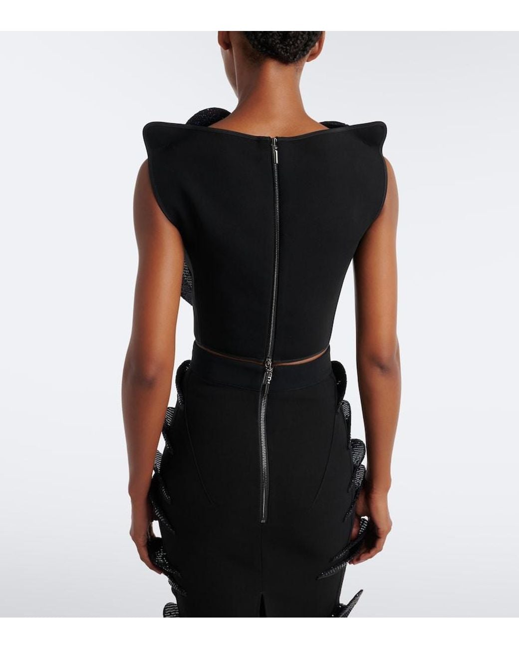 Maticevski Black Lavish Sequined Top