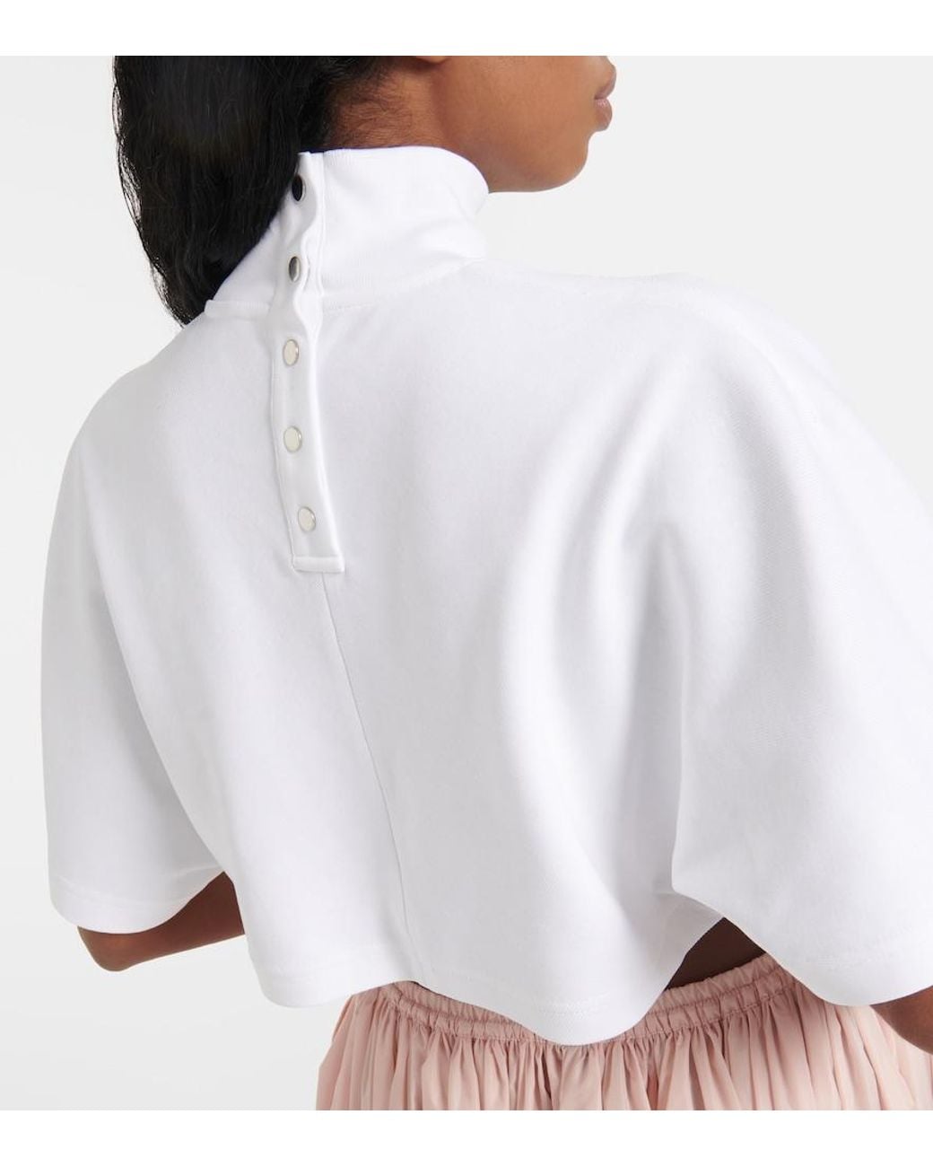 Alaïa White Cotton Turtleneck Top
