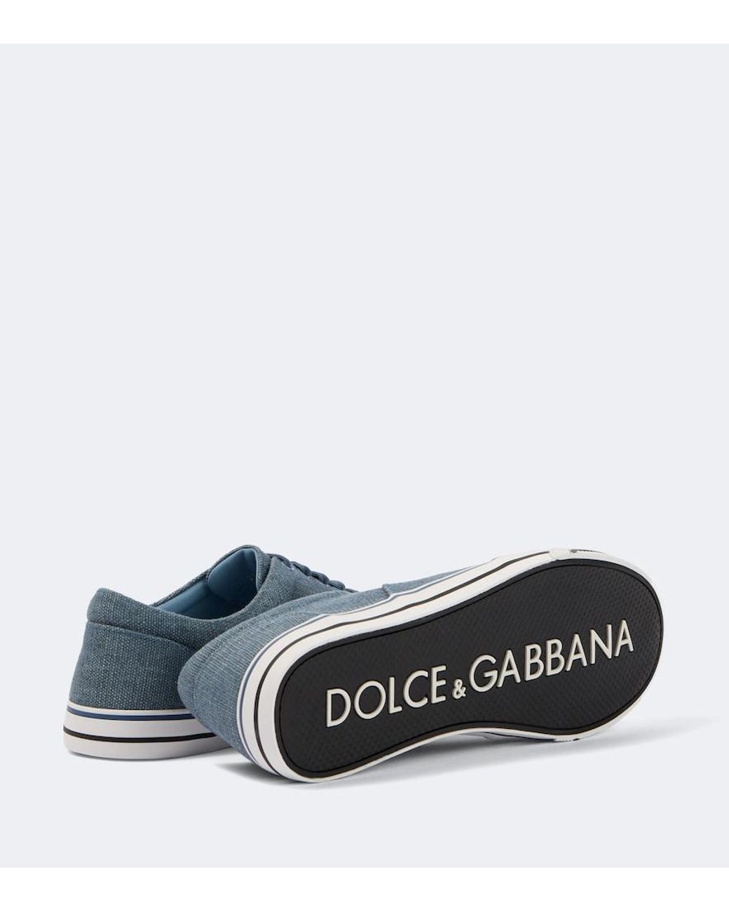 Dolce & Gabbana Blue Suede-Trimmed Sneakers for men