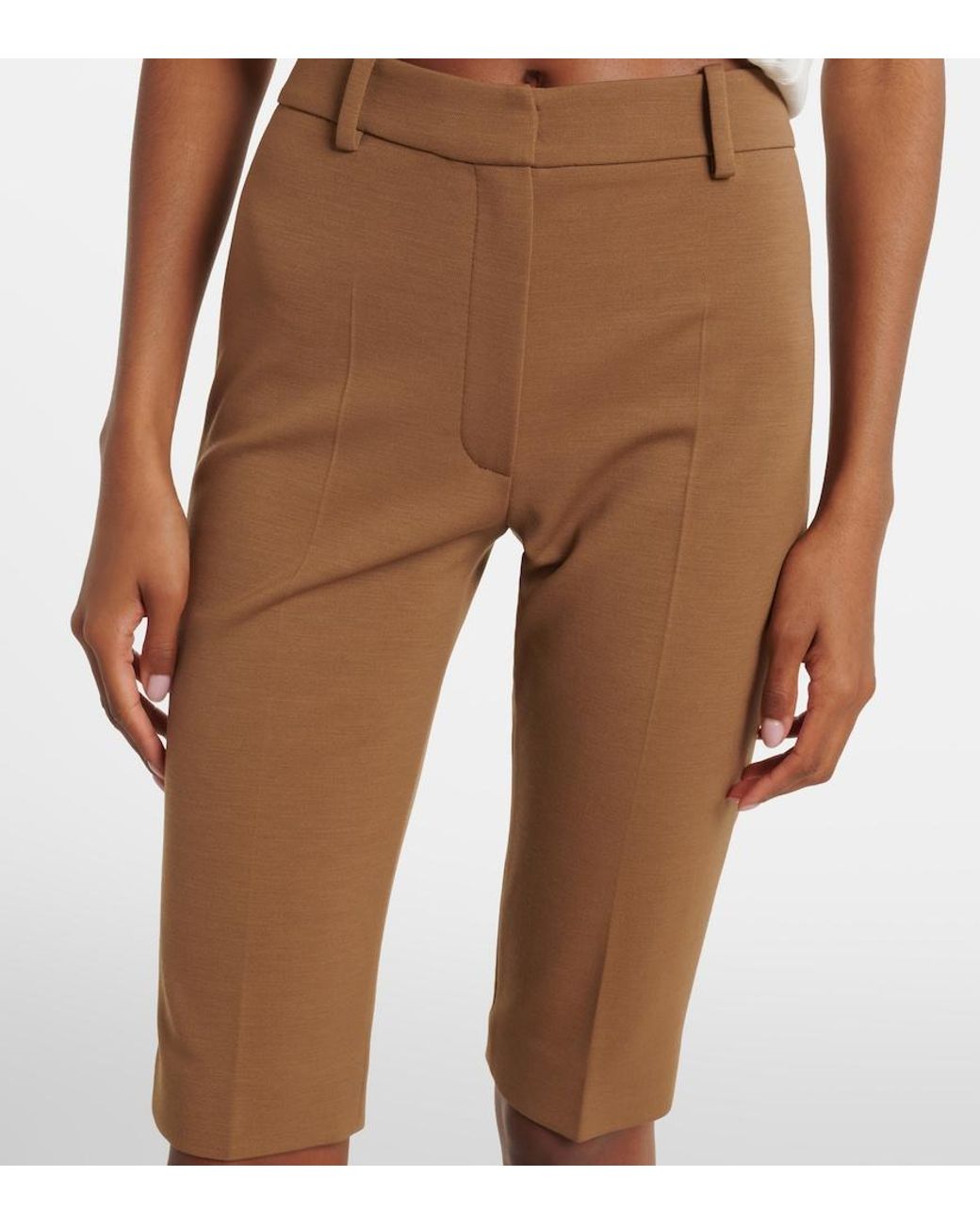 Magda Butrym Brown Knitted Capri Pants