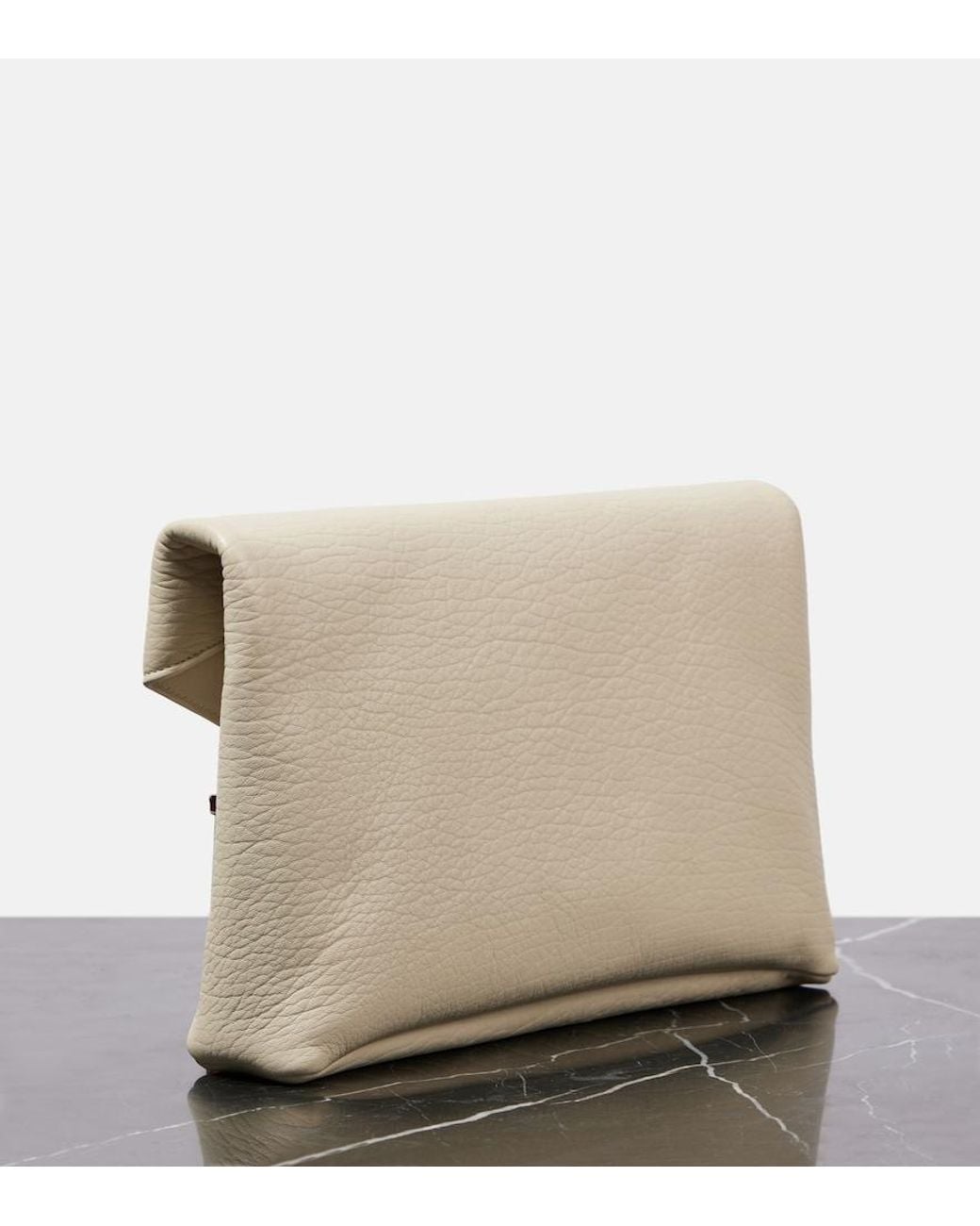 Saint Laurent Natural Leather Cassandre Envelope Pouch