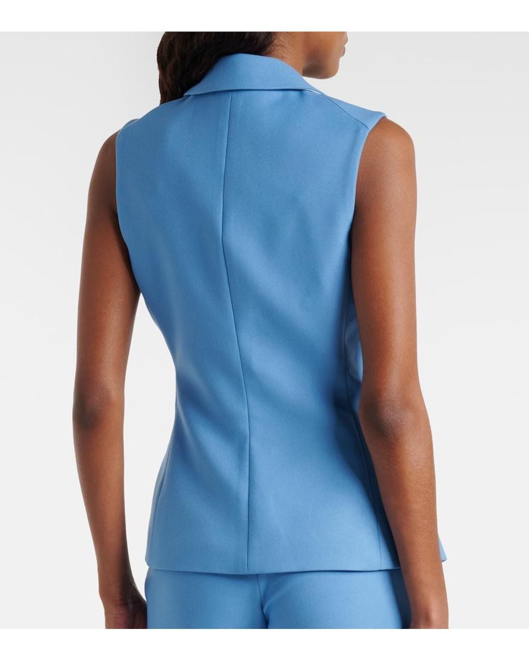 Veronica Beard Blue Benny Single-Breasted Vest