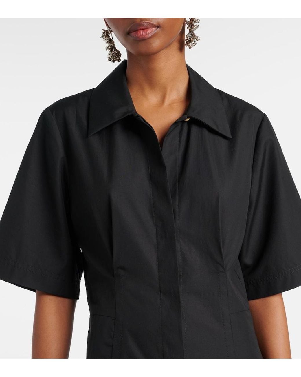 Vince Black Cotton Midi Dress