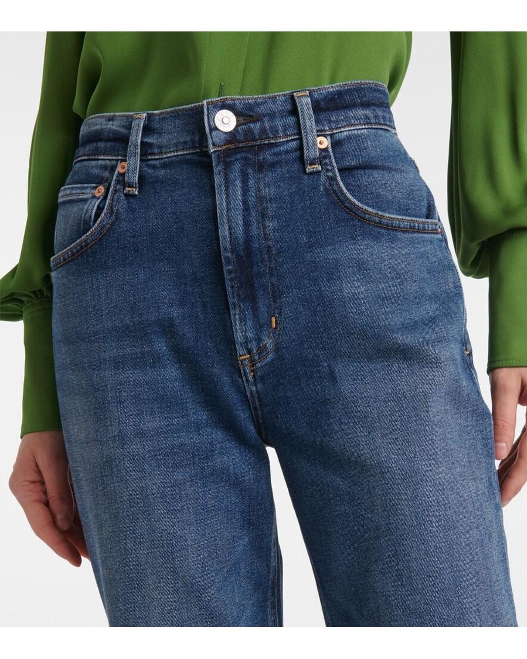 Citizens of Humanity Blue Vidia Mid-Rise Bootcut Jeans